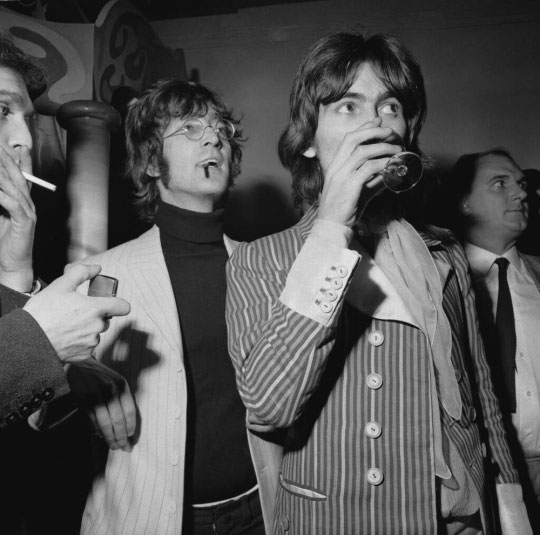 Apple Boutique opening party John Lennon and George Harrison Apple Boutique opening party John Lennon and George Harrison