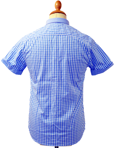 Moonfish Multi Gingham Shirt | PETER WERTH Retro 60s Mod S/S Shirt