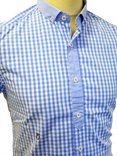 Moonfish Multi Gingham Shirt | PETER WERTH Retro 60s Mod S/S Shirt