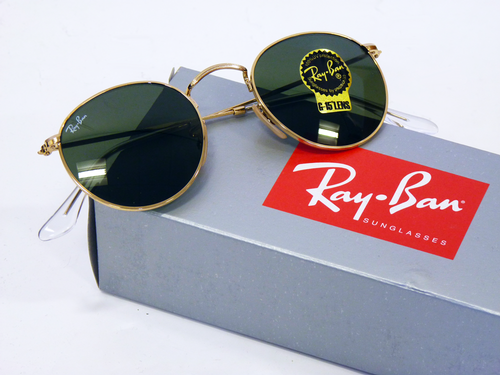 RAY-BAN RETRO SIXTIES ICONIC RB3447 INDIE MOD ROUND FRAME SUNGLASSES