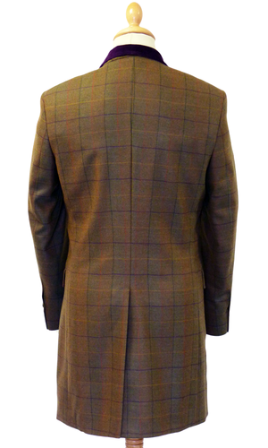 GIBSON LONDON Multi Check Dress Jacket | Retro Sixties Mod Drape Coat